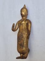 Oud-Siamese Verguld Archaïsch Glas Wandelende Boeddha Kralen