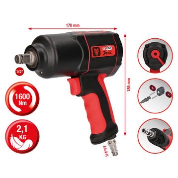 KS Tools THE DEVIL 1/2 Pneumatische Slagmoersleutel 1600Nm, Autos : Divers, Outils de voiture, Verzenden