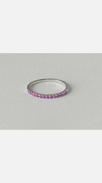 Zonder minimumprijs - Ring Zilver Robijn, Handtassen en Accessoires, Nieuw
