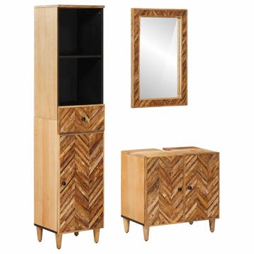 vidaXL Badkamerkast set 3 st 62 x 33 x 58 cm Massief Mango, Verzenden, Nieuw