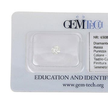 1 pcs Diamant (Natuurlijk) - 0.35 ct - Rond - F - VVS1 -, Nieuw