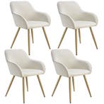 tectake Eetkamerstoel Marilyn, koordlook, gestoffeerd - crem, Huis en Inrichting, Stoelen, Verzenden, Nieuw