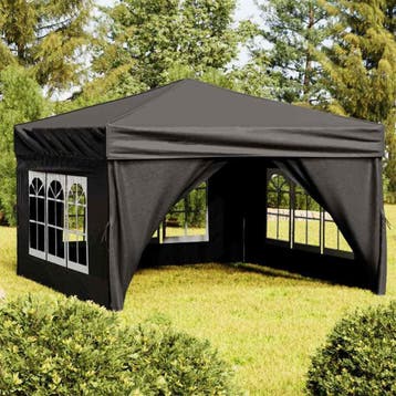 vidaXL Partytent inklapbaar met zijwanden 3x3 m zwart, Verzenden