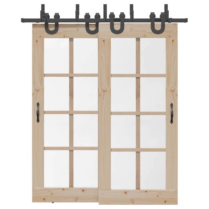 vidaXL Doos met onderdelen voor schuifdeur 200 cm staal, Doe-het-zelf en Bouw, Hang- en Sluitwerk, Nieuw, Verzenden