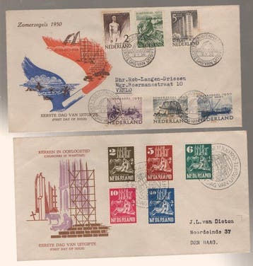 Pays-Bas 1950/1952 - FDC néerlandais à partir de E1