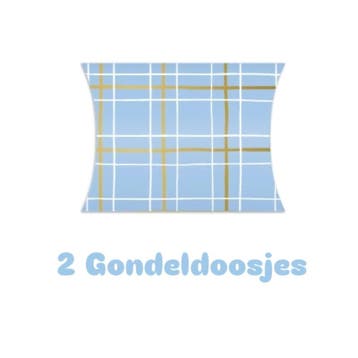 2x Gondeldoosje - blauwe ruit - cadeaubon inpakken - let..., Divers, Emballage cadeau, Verzenden, Cadeauzakje