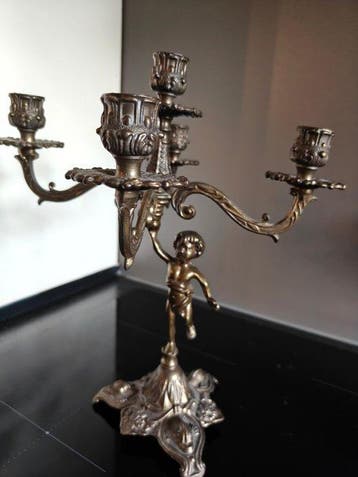 Chandelier - Laiton moulé - Bougeoir baroque français