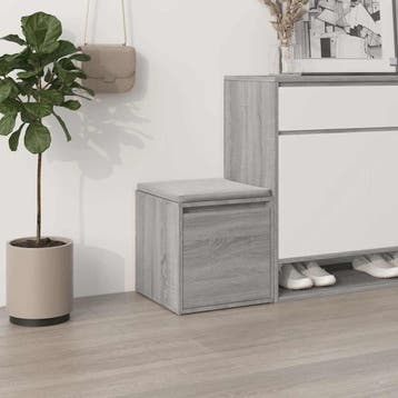 vidaXL Opbergbox met lade 40,5x40x40 cm bewerkt hout grijs, Verzenden, Nieuw