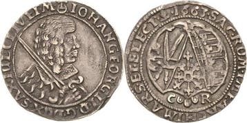 1/8 taler, daalder 1663, Sachsen-kurlinie ab 1547 (albert..., Verzenden