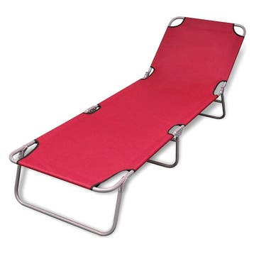 vidaXL Ligbed inklapbaar gepoedercoat staal rood, Verzenden