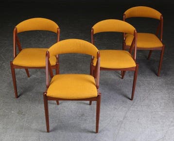 Kai Kristiansen - Stoel (4) - Model 31 - Teak, Textiel - Set