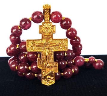 Granaat - Orthodoxe halsketting « Glans van de Heilige Rus’, Antiquités & Art