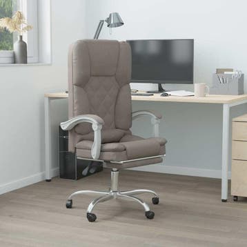 vidaXL Kantoorstoel massage verstelbaar stof taupe, Verzenden, Nieuw
