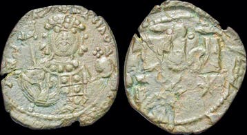 1071-1078ad Byzantine Michael Vii Ducas half follis Brons, Verzenden