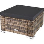 tectake Wicker hocker - natuur, Verzenden