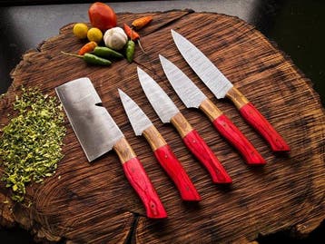 Keukenmes - Kitchen knife set - U267 - Staal, Hout,