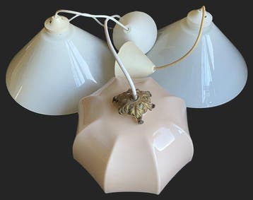 Lamp (3) - melkglas, kunststof en metaal - Oude Franse, Antiek en Kunst
