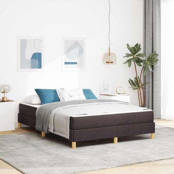 vidaXL Boxspring bed met matras Donkerbruin 160 x 200 cm, Verzenden, Nieuw