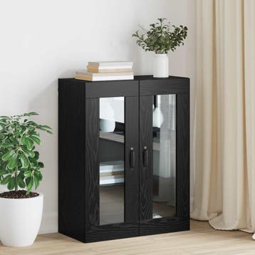 vidaXL Opbergkast Wandgemonteerd Zwart Eiken 69,5 x 34 x 90, Verzenden, Nieuw