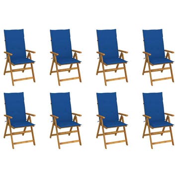 vidaXL Opklapbare stoelen met kussens, 8 stuks, gemaakt van, Verzenden, Nieuw