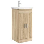 vidaXL Badkamer Vanity met Wastafel Sonoma Eiken 42 x 40 x, Maison & Meubles, Tables | Coiffeuses, Verzenden