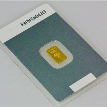 1 gram - Goud .999 - Heraeus - Verzegeld en met certificaat