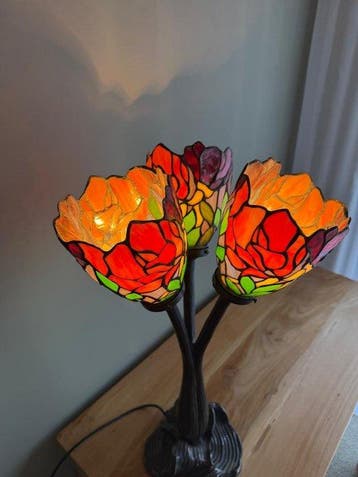 Tiffany Art Nouveau stijl lamp - Lampe de table - Vitrail