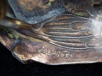 Art Nouveau kaarsenhouder met Zeemeermin - Gesigneerd Jules, Antiek en Kunst