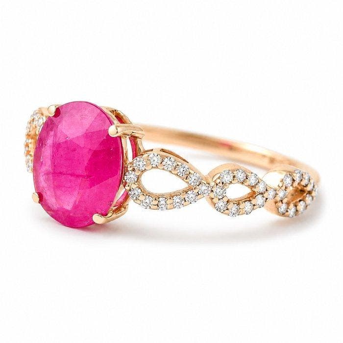 Zonder minimumprijs - Ring - 14 karaat Geel goud - 1.73ct., Handtassen en Accessoires, Ringen