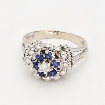 Ring - 18 karaat Witgoud - Diamant - single cut diamant