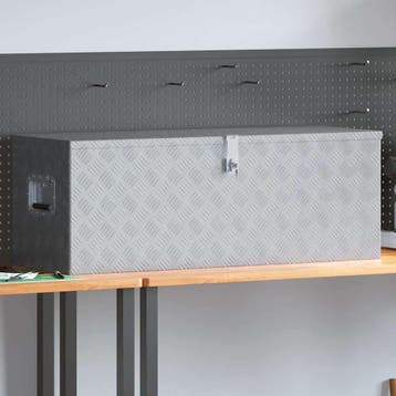 vidaXL Aluminium kist 110,5x38,5x40 cm zilverkleurig, Verzenden