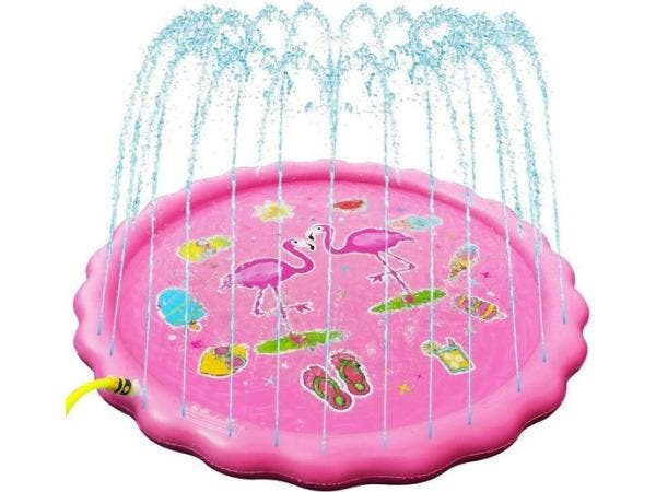 Veiling - iBello Sprinkler Waterspeelmat Flamingo Roze 170 c, Tuin en Terras, Zwembad-toebehoren, Nieuw