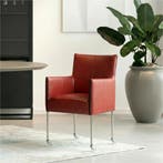 Leren eetkamerstoel More - Granada Rouge (rood) - Poten, Huis en Inrichting, Stoelen, Bohemian, Industrieel, Modern, Scandinavisch