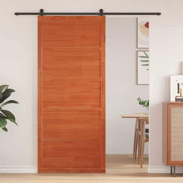 vidaXL Schuifdeur 90 x 2,5 x 208 cm Massief grenenhout, Doe-het-zelf en Bouw, Deuren en Vliegenramen, Verzenden, Nieuw