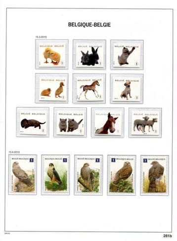 Belgique 2010 - Timbres issus des Blokken et Boekjes selon
