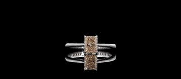 Ring - 14 karaat Witgoud - 1.02ct. tw. Bruin Diamant