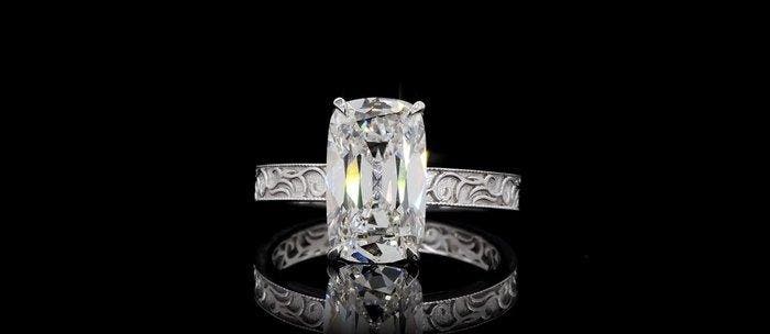 Ring - 14 karaat Witgoud - 3.40ct. tw. Diamant (Lab-grown), Bijoux, Sacs & Beauté, Bagues