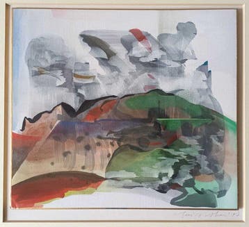 Landschaft, Sommerregen, handsigniert, 1977 - Fujio Akai -