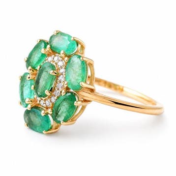 Zonder minimumprijs - Ring - 14 karaat Geel goud - 4.04ct., Nieuw