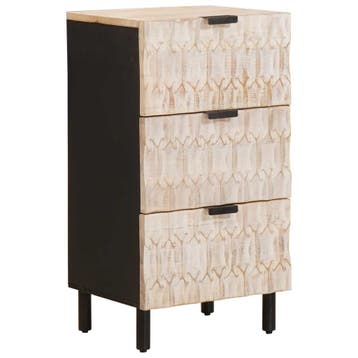 vidaXL Dressoir Witte Was Afwerking 40 x 33 x 75 cm Massief, Huis en Inrichting, Woonaccessoires | Cd- en Dvd-rekken, Verzenden
