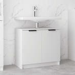 vidaXL Badkamerkast 64,5x33,5x59 cm bewerkt hout wit, Verzenden, Nieuw