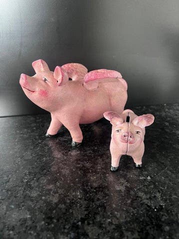 Decoratief ornament (2) - Europa - Set van 2 spaarvarkens