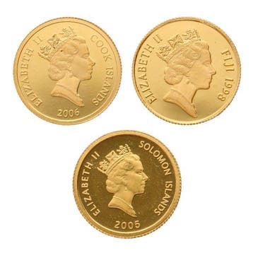 Fiji, Salomonseilanden, Cookeilanden. 10 Dollars 1998/2006 -, Postzegels en Munten