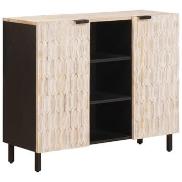 vidaXL Dressoir Witte Was Afwerking 90 x 33 x 75 cm Massief, Verzenden