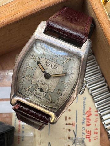 Rolex - Standard  Antique Art Decó Tonneau (George, Handtassen en Accessoires, Horloges | Heren, Nieuw