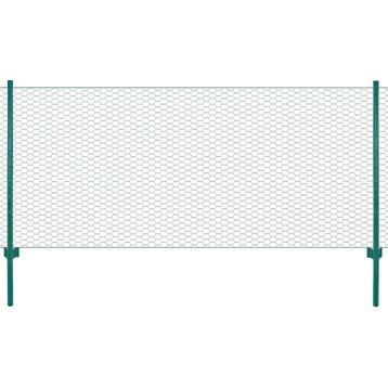 vidaXL Draadgaashek met palen 25x0,5 m staal groen, Verzenden