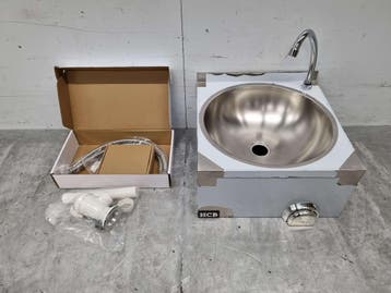 HCB RVS Wasbak Spoelbak met kniebediening 40 x 40 cm Horeca, Ophalen of Verzenden