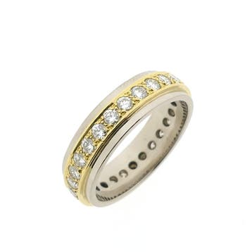 Bicolor alliance ring met diamanten, Handtassen en Accessoires, Ringen, 18 tot 19, Gebruikt, Overige kleuren, Ophalen of Verzenden