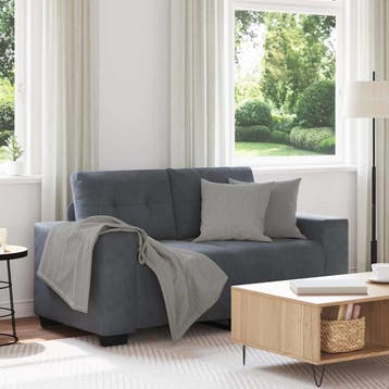 vidaXL Loveseat bank 160x77x82 cm fluweel donkergrijs, Verzenden