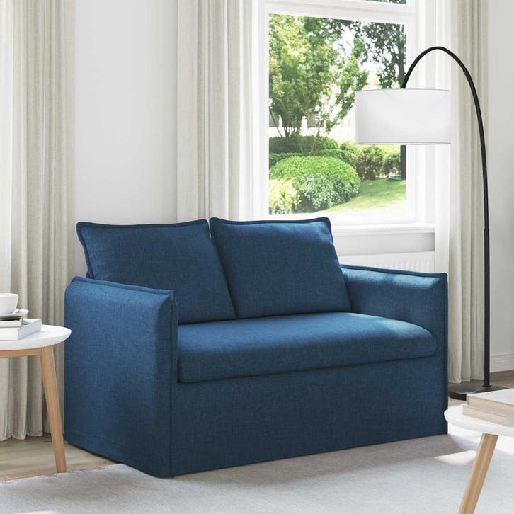 vidaXL bank / zetel Blauw 136 x 82 x 85 cm Stof, Huis en Inrichting, Zetels | Zetels, Nieuw, Verzenden